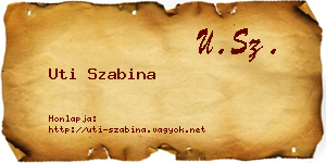 Uti Szabina névjegykártya